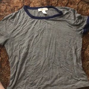 Gray and blue crop top